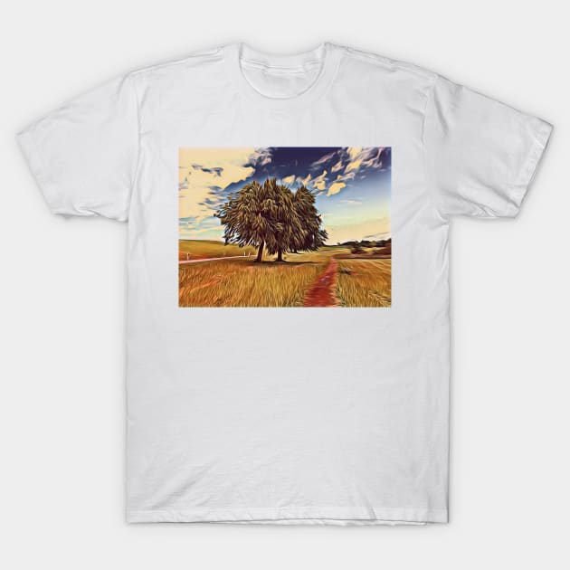 Trees along a footpath in the Swiss countryside T-Shirt by Dturner29